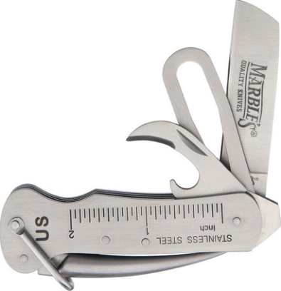 Marbles First Mate Nautical Folding Knife Multitool, Stainless Satin, MR405