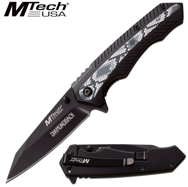 Mtech A1112GY Snake Flipper Folding Knife, Assisted Opening, Aluminum Handle