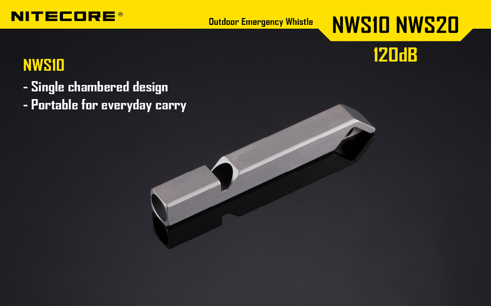 Nitecore NWS10 Emergency Titanium Whistle - 120dB