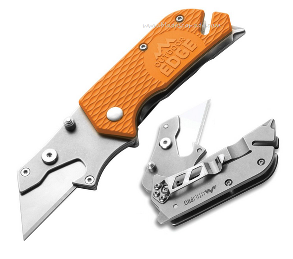 Outdoor Edge UtiliPro Utility Framelock Knife, GFN Orange, OEUPB10C