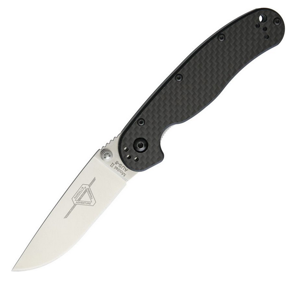 OKC Rat 2 Folding Knife, AUS 8, Carbon Fiber/G10, ON8836