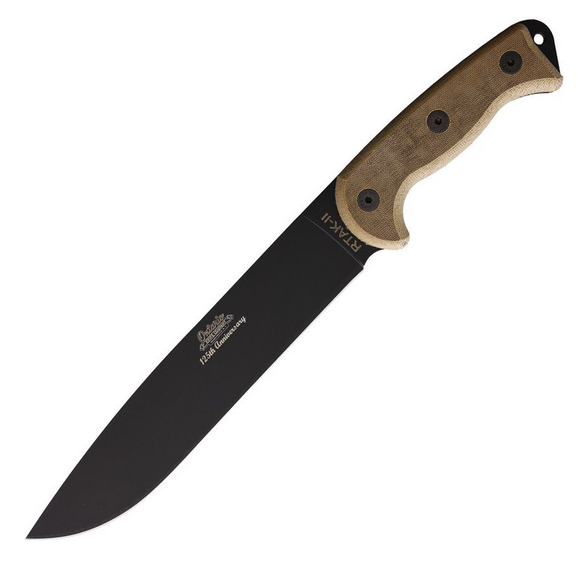 OKC RTAK II Fixed Blade Knife, 125th Anniversary, Carbon Black, Micarta Natural, Nylon Sheath, ON8644