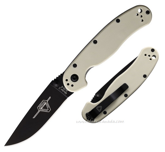 OKC RAT II Folding Knife, Stainless Black, Nylone Bone, ON8862BONE