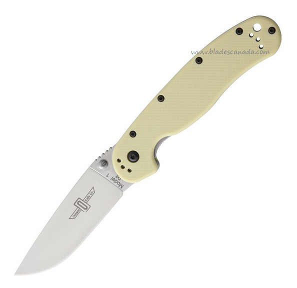 OKC RAT 1 Folding Knife, D2 Plain Edge, Tan Handle, 8867TN