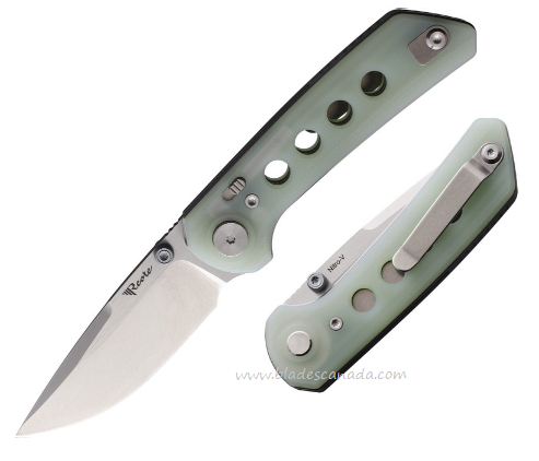 Reate PL-XT Folding Knife, Nitro-V Stonewash, G10 Jade, REA134