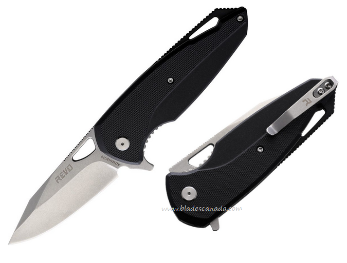 Revo Vipera XL Flipper Folding Knife, Assisted Opening, G10 Black, VIPXLBLK