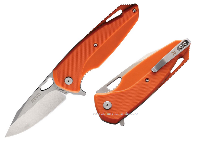 Revo Vipera XL Flipper Folding Knife, Assisted Opening, G10 Orange, VIPXLORG