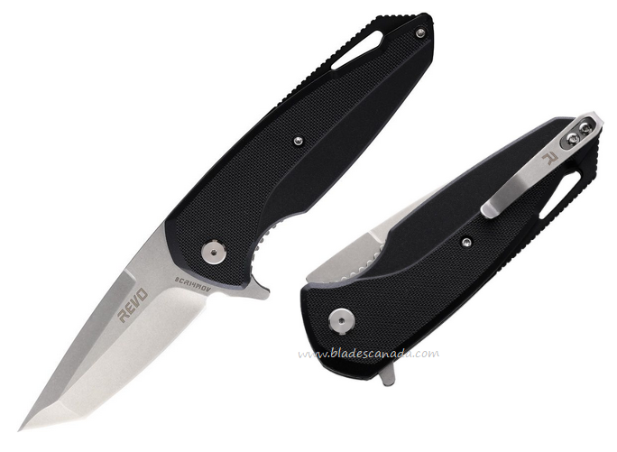 Revo Vipera XL Flipper Folding Knife, Assisted Opening, G10 Black, VIPXLTBLK