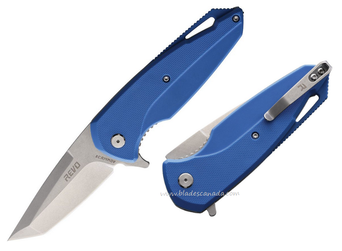 Revo Vipera XL Flipper Folding Knife, Assisted Opening, G10 Blue, VIPXLTBLU