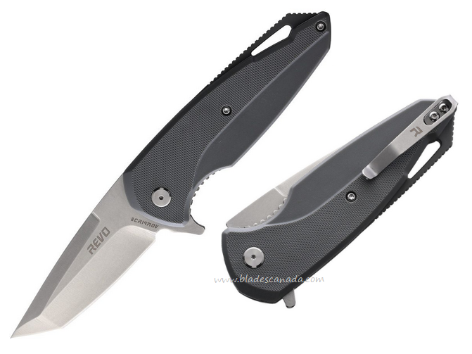 Revo Vipera XL Flipper Folding Knife, Assisted Opening, G10 Grey, VIPXLTGRY