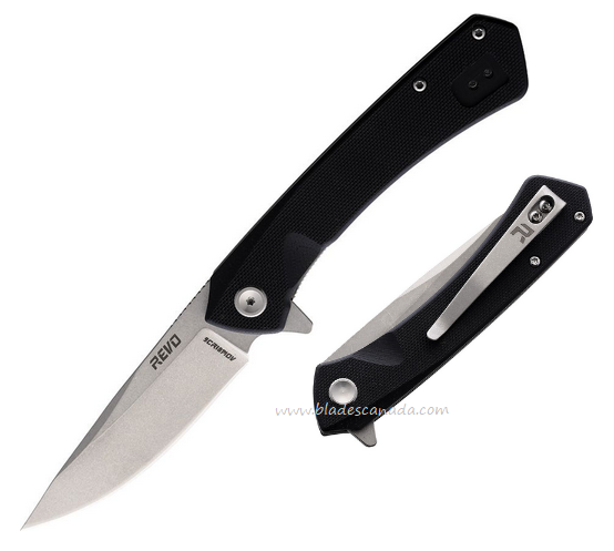 Revo Warden 2 Flipper Folding Knife, Assisted Opening, G10 Black, WARDENBLK