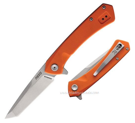 Revo Warden 2 Flipper Folding Knife, Assisted Opening, G10 Orange, WARDENTORG