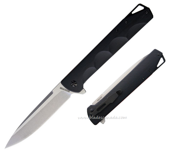 Rough Ryder Large Flipper Folding Knife, Stainless, G10 Black, 2104