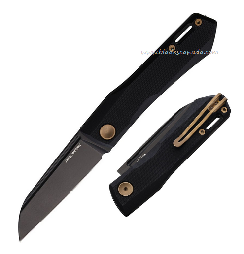 Real Steel Solis Lite Slipjoint Folding Knife, D2 Black, G10 Black, RS7064FZ