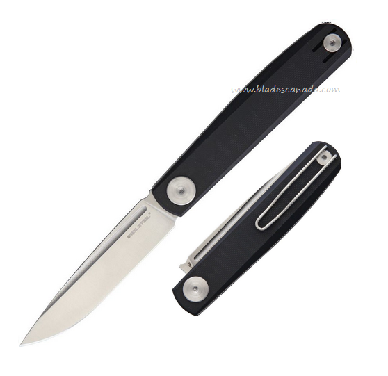Real Steel Gslip Slipjoint Folding Knife, VG10 Satin, G10 Black, RS7841
