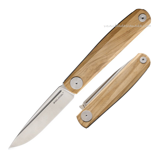 Real Steel Gslip Slipjoint Folding Knife, VG10 Satin, Olive Wood, RS7841W