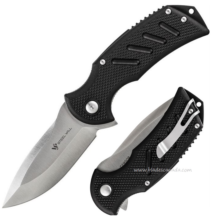 Steel Will Censor Flipper Folding Knife, D2 Steel, FRN Black, F13-A1