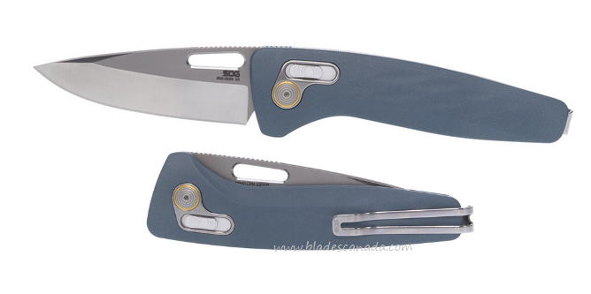 SOG One-Zero XR Flipper Folding Knife, CPM S35VN, Aluminum Smoke Gray/Chrome, 12-73-04-57