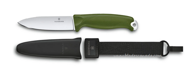 Swiss Army Venture Fixed Blade Knife, 14C28N, G10 Green, 3.0902.4