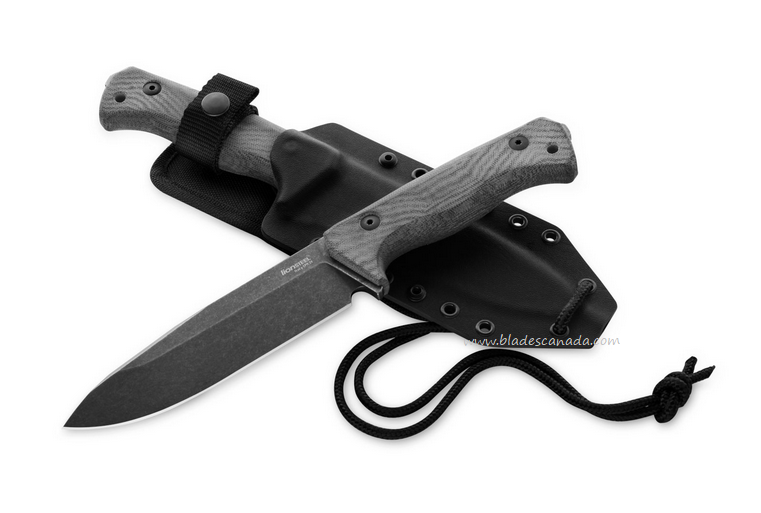 Lion Steel T6B 3V CVB Fixed Blade Knife, CPM 3V Old Black, Micarta Black, T6B3VCVB