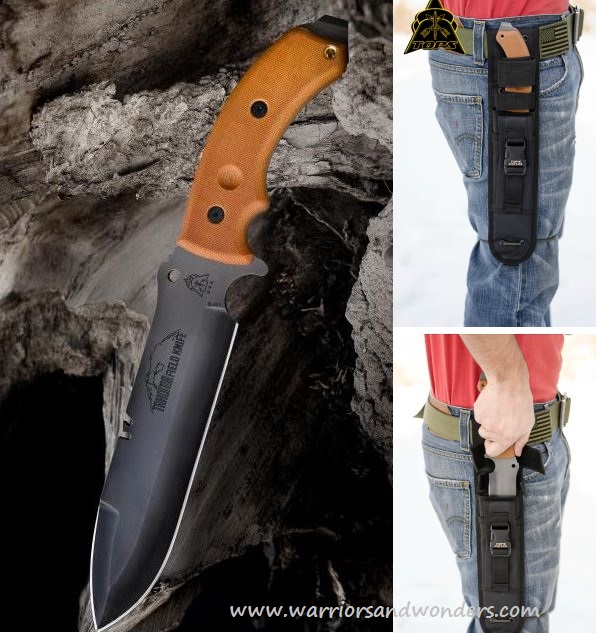 TOPS Tahoma Fixed Blade Field Knife, 1095 Carbon Sharp Top, Nylon Sheath, TAHO01
