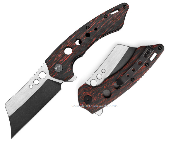 Trivisa Mensae Flipper Folding Knife, 154CM Black SW/Satin, G10 Red/Black, TY04RB154G
