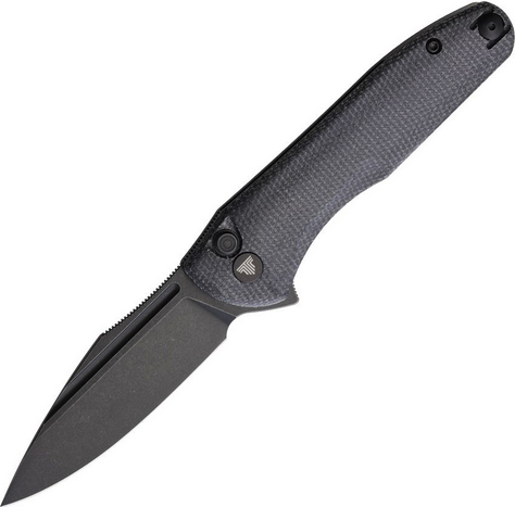 Trivisa Antliae Button Lock Folding Knife, 14C28N Black SW, Micarta Black, TY22BM14