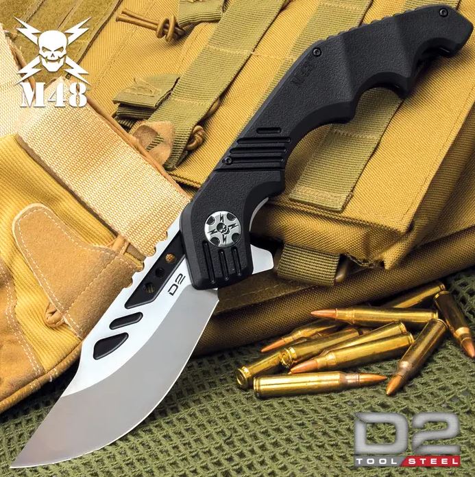 M48 Warthawg Flipper Folding Knife, D2 Steel, UC3417