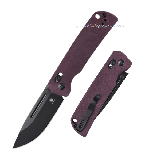Kizer Clutch Folding Knife, 154CM Black, Richlite Red, V4481C1