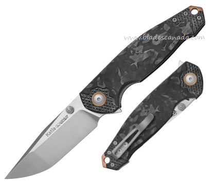 Viper Katla Flipper Folding Knife, M390 Satin, Carbon Fiber Marble, V5980FCM3D