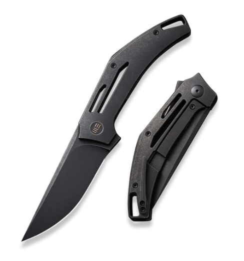 WE Knife Speedliner Flipper Framelock Knife, CPM 20CV Black, Titanium Black, WE22045C-1