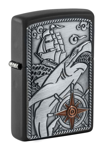 Zippo Ship Shark Emblem Design Lighter, 48120
