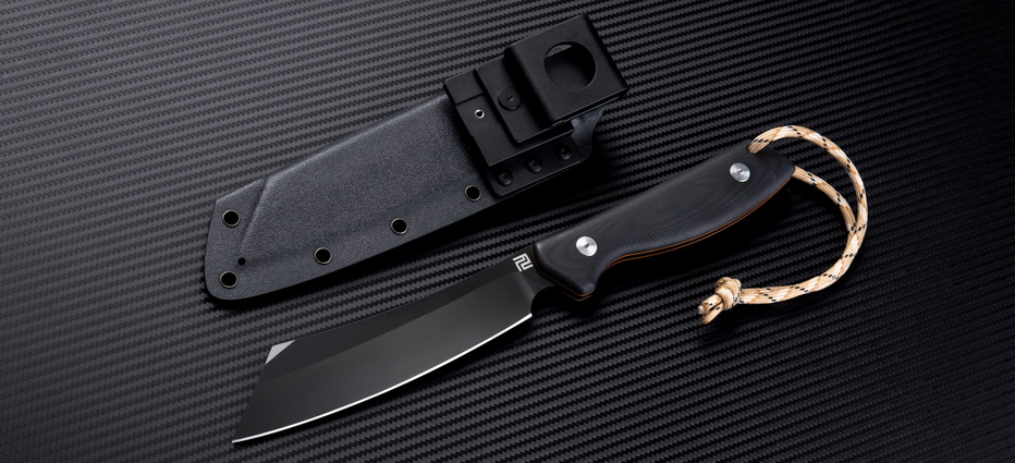 Artisan Cutlery Tomahawk Fixed Blade Knife, D2, G10 w/Orange Liner, 1815BBOE