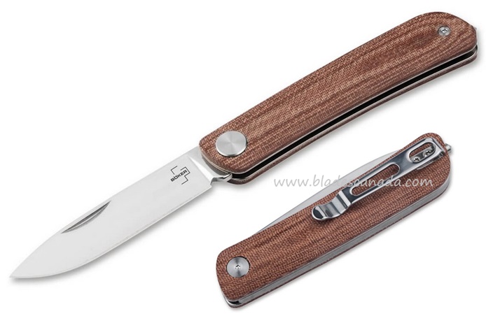 Boker Plus Tech Tool 1 Premium Slipjoint Folding Knife, 12C27 Sandvik, Micarta, 01BO815