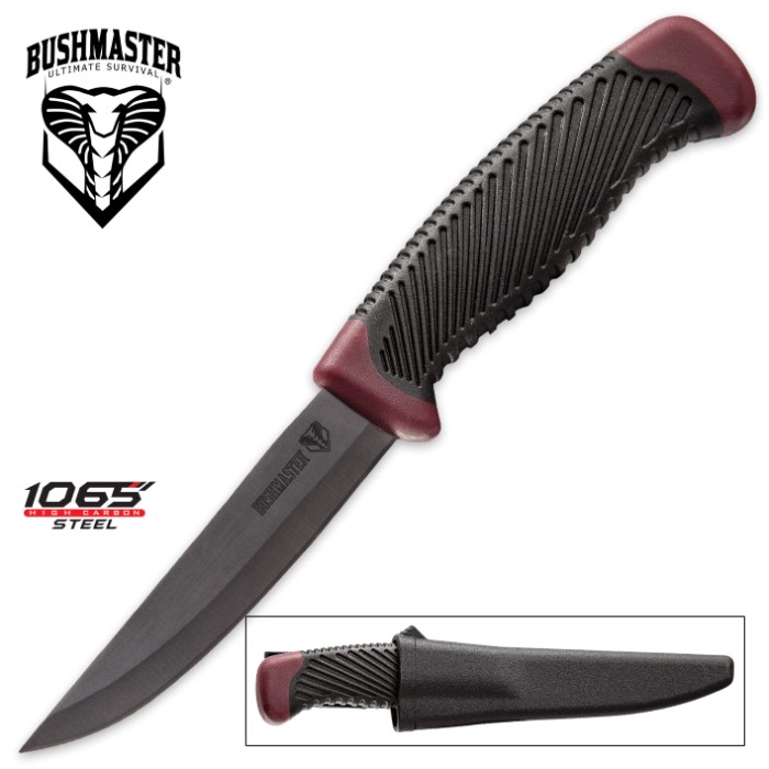 Bushmaster SHTF Survival Fixed Blade Utility Knife, 1065 Carbon, BK3309