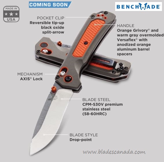 Benchmade Grizzly Ridge Folding Knife, CPM S30V, 15061
