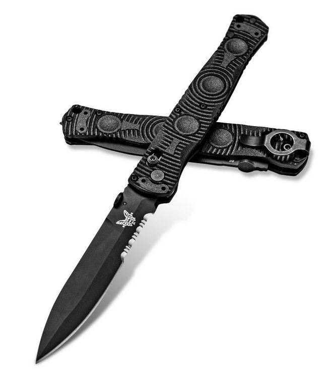 Benchmade SOCP Folding Knife, D2 Steel, Carbon Fiber Elite, 391SBK