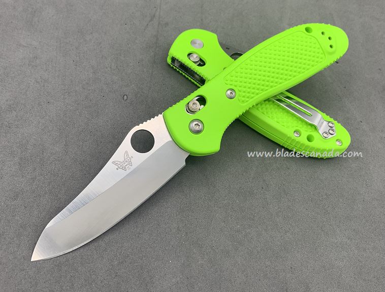Benchmade Griptilian Folding Knife, D2 Sheepsfoot Blade, Neon Green, 550CU3