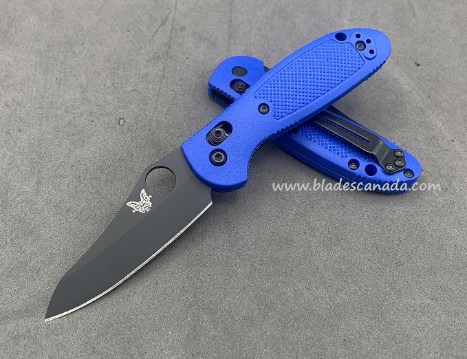 Benchmade Mini Griptilian Pardue Folding Knife, D2 Steel, Royal Blue, 555CU2