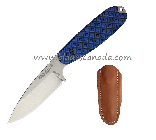 Bradford Guardian 3.5 Fixed Blade Knife, N690 Saber, G10 Blue/Black, BRAD35S013