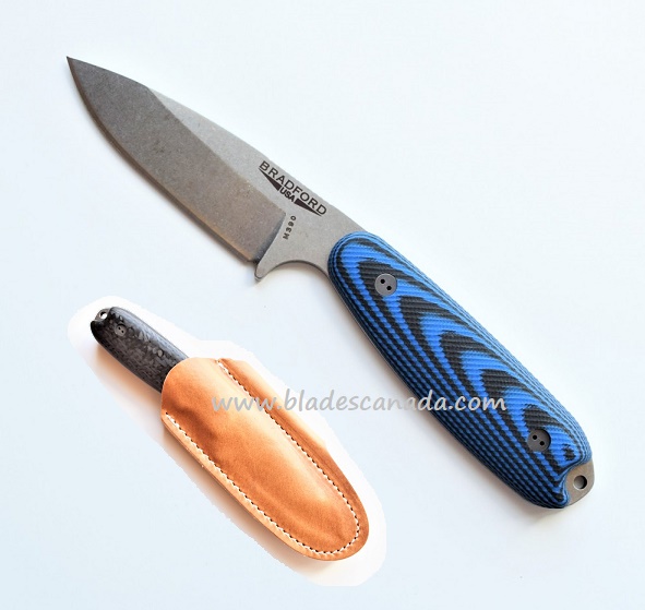 Bradford Guardian 3.5 Sabre Knife, M390 Stonewash, Black/Blue 3D G10, 3.5S-113-M390