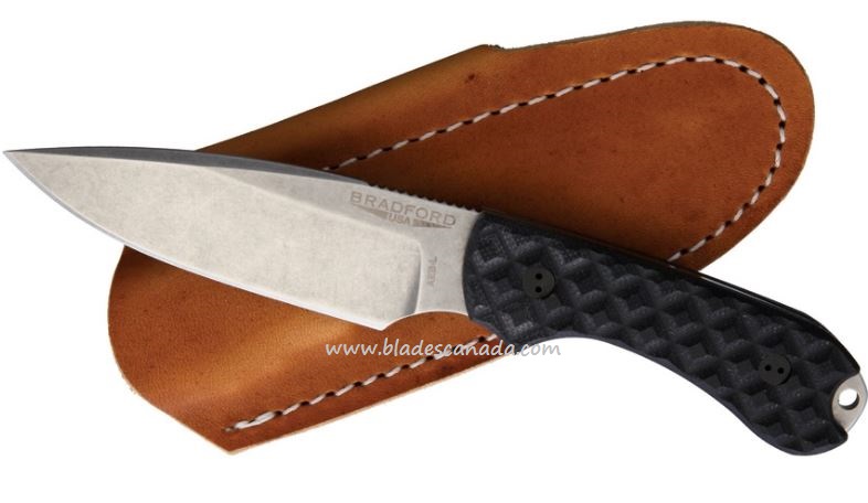 Bradford Guardian 3 Fixed Blade Knife, AEB-L Stonewash, G10 Black, 3FE001A