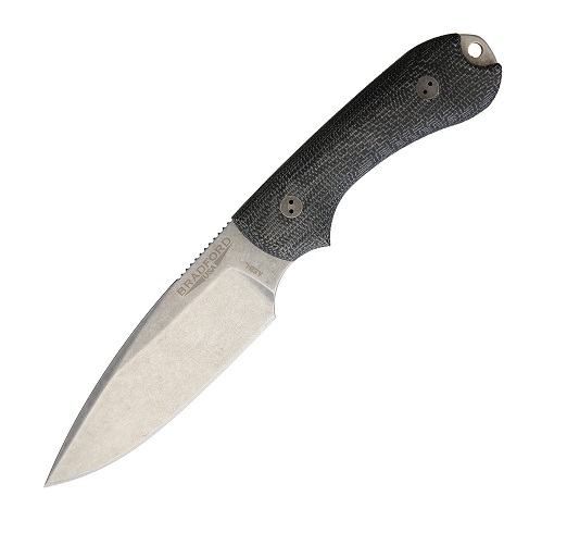 Bradford Guardian 3 Fixed Blade Knife, AEB-L Stonewash, Canvas Micarta Black, 3FE101A