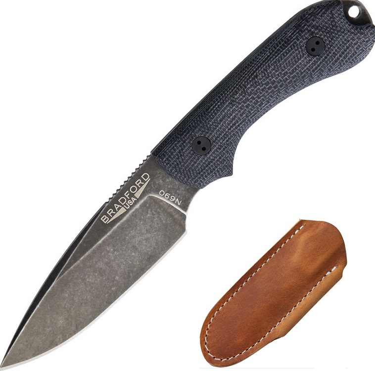Bradford Guardian 3 Fixed Blade Knife, N690 Nimbus, 3D Micarta Black, 3FE101N