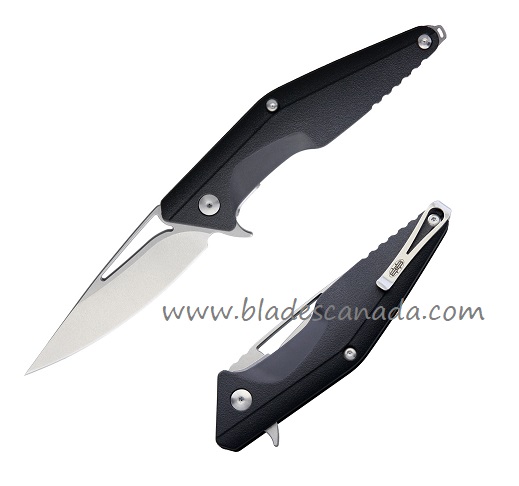 Brous Blades Division Flipper Folding Knife, D2 SW, Black Handle, M005S