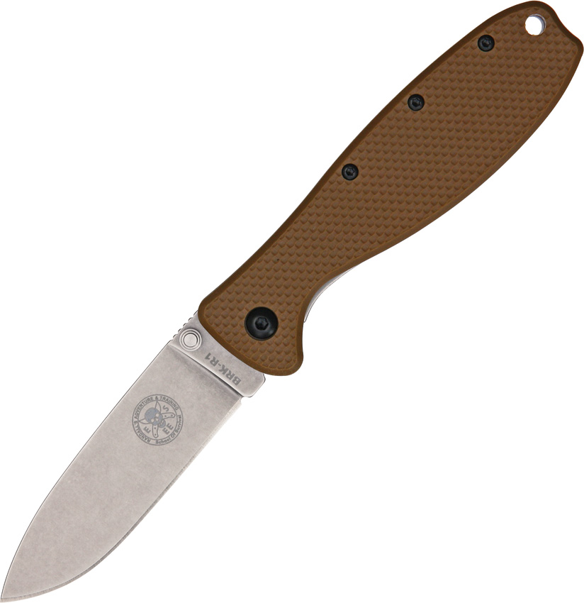 ESEE Zancudo Framelock Folding Knife, D2 Steel, GFN Coyote Brown/Stainless, BRKR2CB