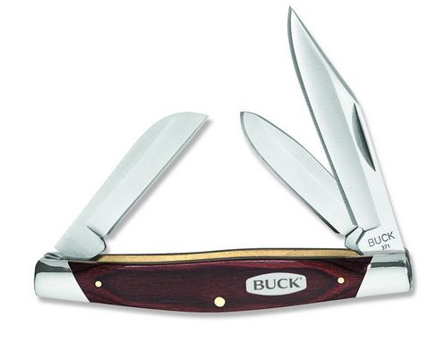Buck Stockman Slipjoint Folding Knife, 420J2 Steel, Woodgrain, 0371BRS