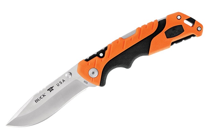 Buck Pursuit Folding Knife, S35VN, GFN Orange/Black, BU0659ORS