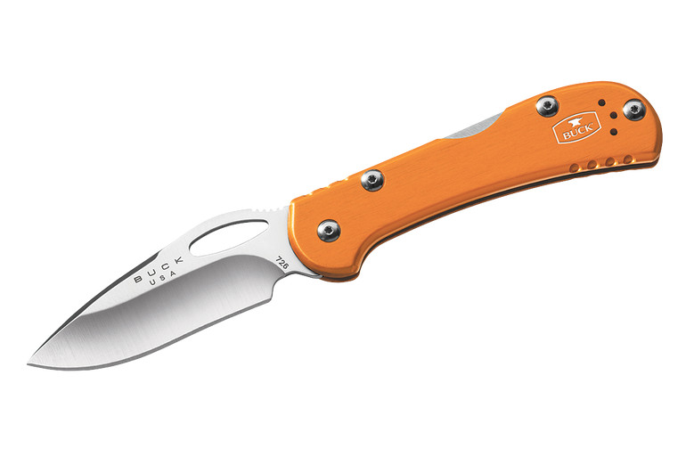 Buck Mini Spitfire Folding Knife, 420HC Steel, Aluminum Orange, BU0726ORS