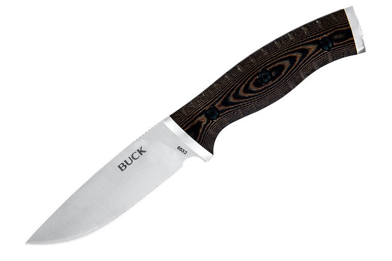 Buck Small Selkirk Fixed Blade Knife, 420HC Steel, Micarta Brown/Black, BU0853BRS